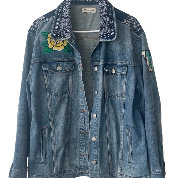 Custom Patch Western Denim Jean Jacket - Picture 6 of 12